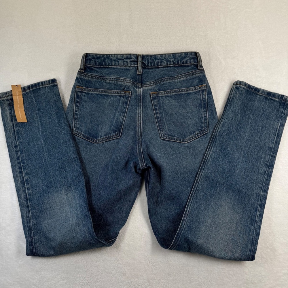 Reformation Liza Ultra High Rise Straight Jeans Icarian Blue 26 NEW